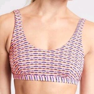 Athleta Swimwear Swimsuit Pink Marbella Scoop Neck Bikini Top